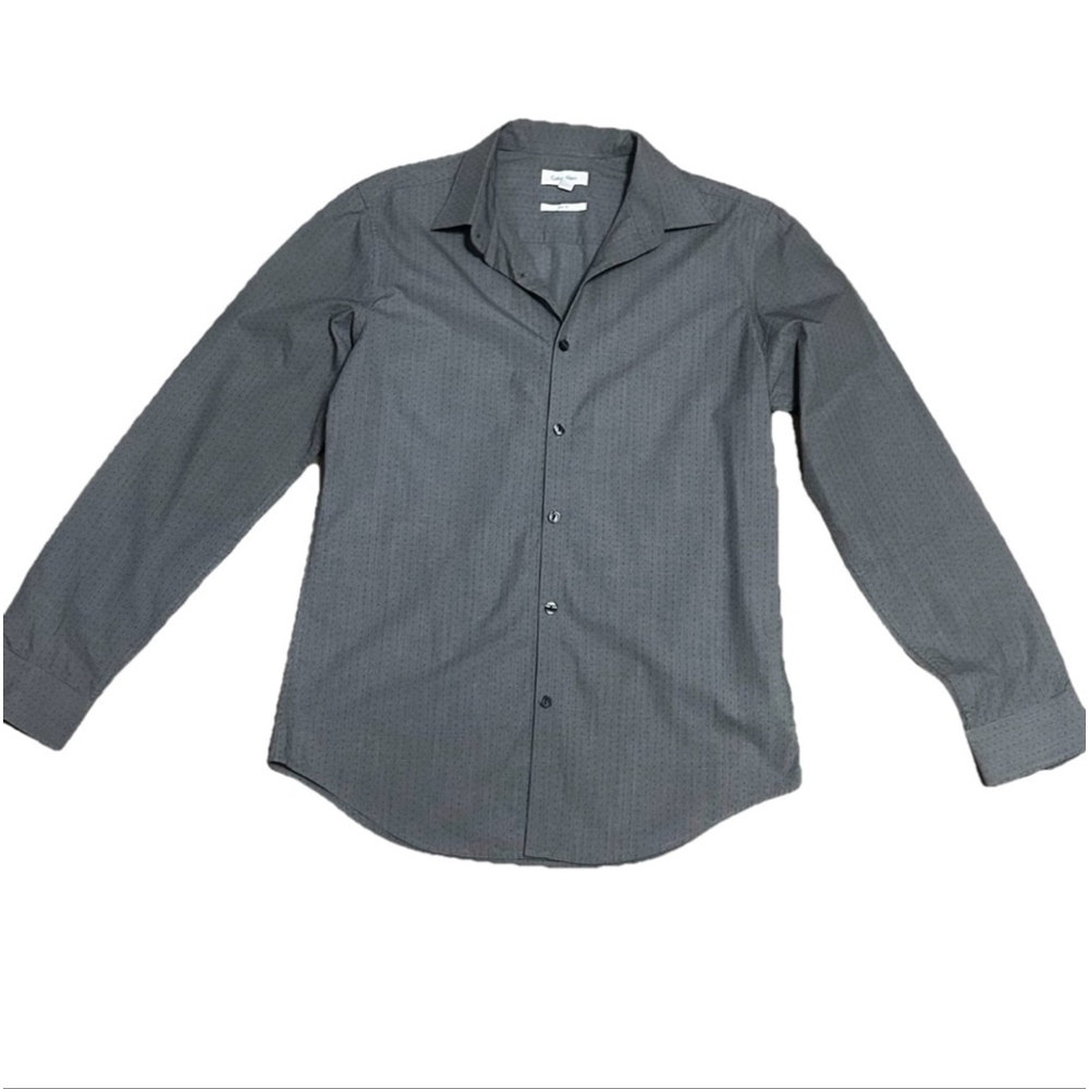 Men's Calvin Klein Slim Fit Button Down Shirt Size S Gray